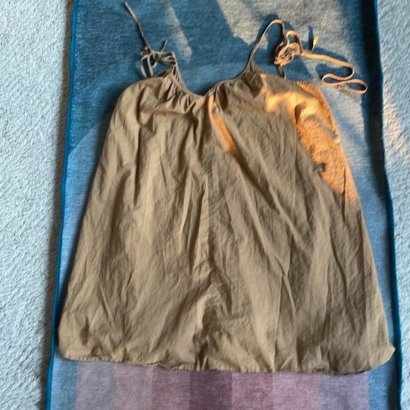 H&M Tan Cotton Mini Dress W/ Spaghetti Straps and Relaxed Fit - Picture 9 of 11